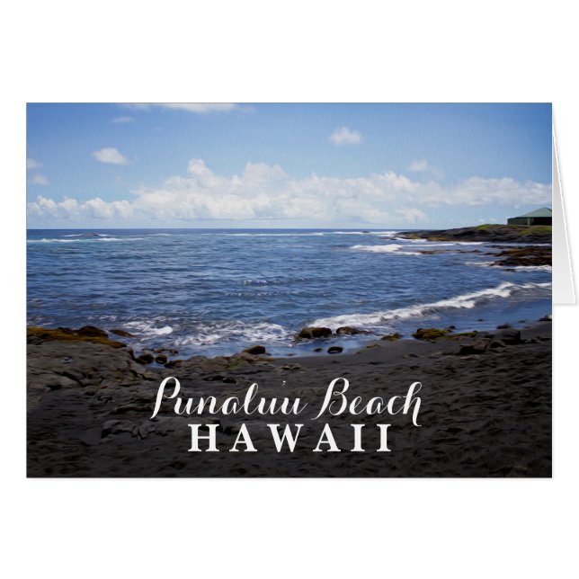 Punalu'u Black Sand Beach Hawaii Hälsningskort (Framsidan Horizontal)