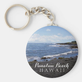 Punalu'u Black Sand Beach Hawaii Nyckelring