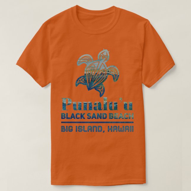 Punaluu Black Sand Beach Turtle T Shirt (Design framsida)