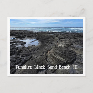 Punalu'u svarta sandstranden, HI Vykort