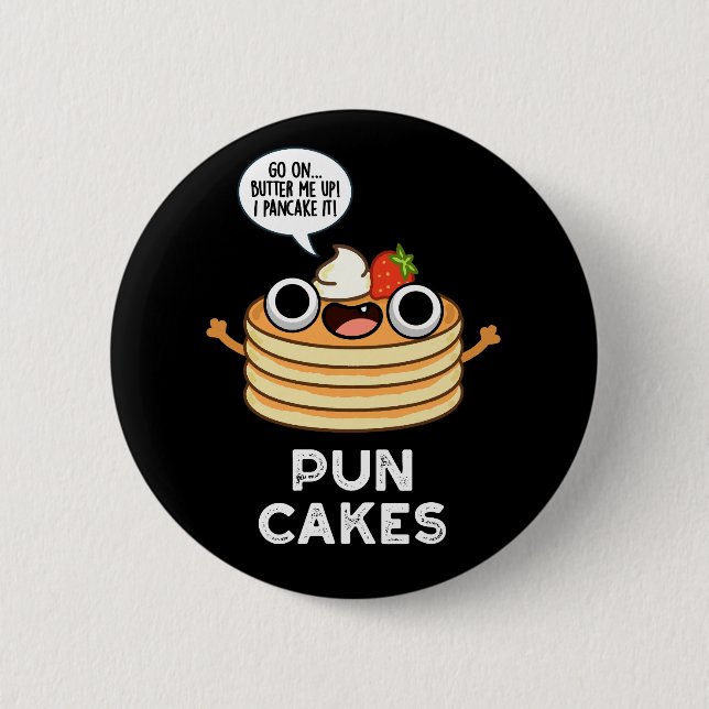 Puncakes Funny Pancake Pun Mörk BG Knapp (Framsida)
