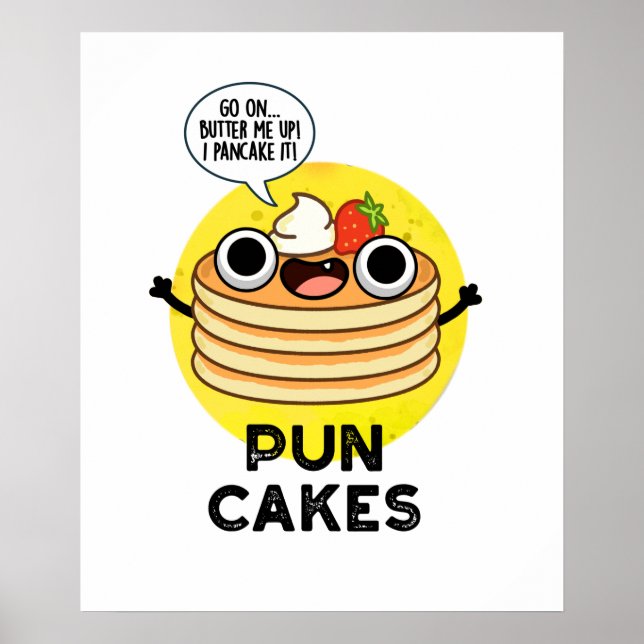 Puncakes Funny Pancake Pun Poster (Framsidan)