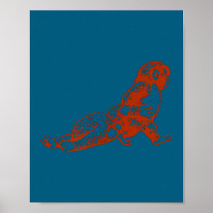 Punch apa plysch söta bebis apa med plysch poster