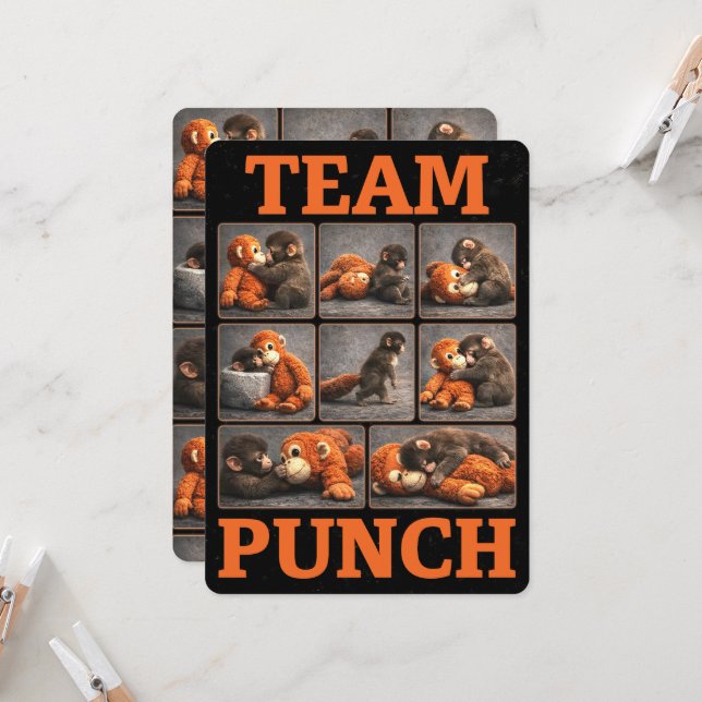 Punch Baby Monkey Inbjudningar (Fram/Back In Situ)