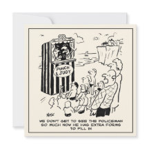 Punch & Judy-show på strand Cartoon