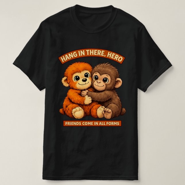 Punch-kun Monkey Design Classic -Vänskap T Shirt (Design framsida)