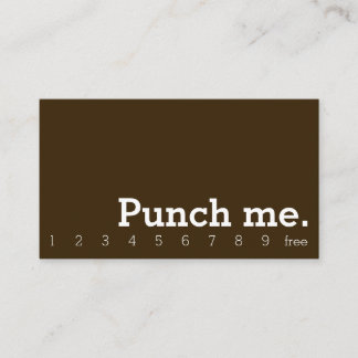 Punch Me Simple Dark Loyalty Coffee Punch-Card Lojalitetskort