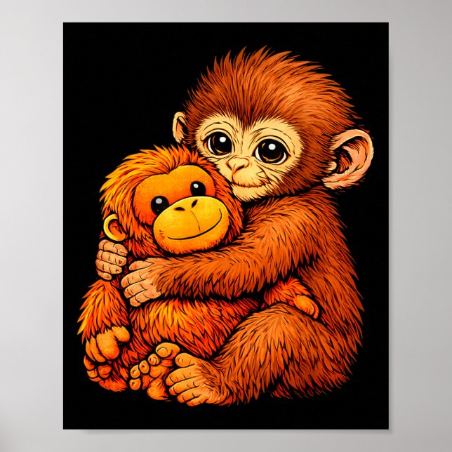Punch monkey cute baby funny animal  poster (Framsidan)