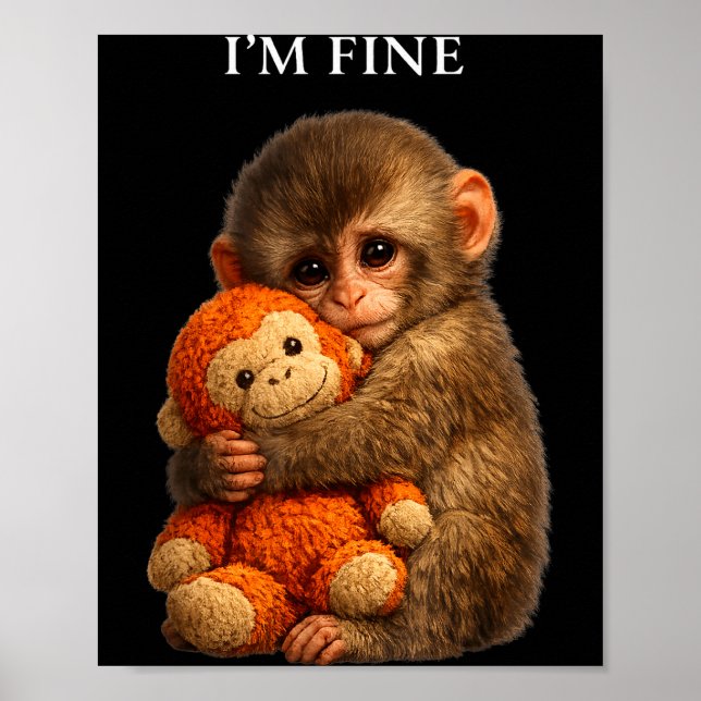 Punch monkey cute baby funny animal  poster (Framsidan)
