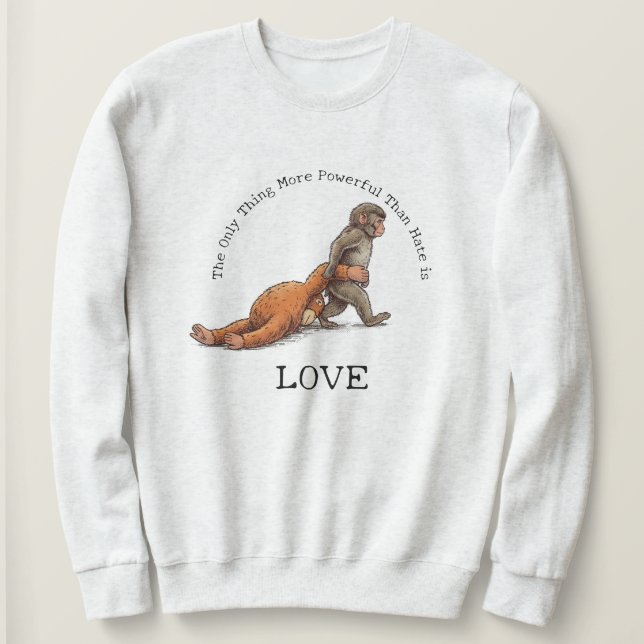 Punch Monkey Thing More Powerful Than Hate is Love T Shirt (Design framsida)