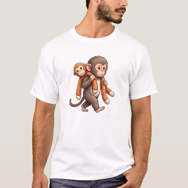 Punch The Baby Monkey Design T Shirt (Framsida)