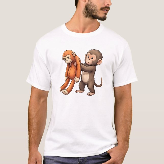 Punch The Baby Monkey Design T Shirt (Framsida)