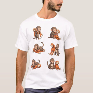 Punch The Baby Monkey Design T Shirt