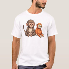 Punch The Baby Monkey Design T Shirt