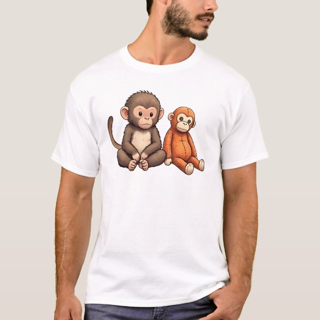 Punch The Baby Monkey Design T Shirt (Framsida)