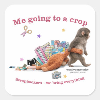 Punch the Monkey 3" Stickers Fyrkantigt Klistermärke