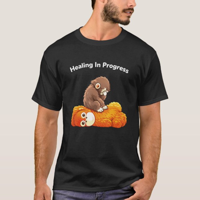 punch the monkey- Healing In Progress  T Shirt (Framsida)