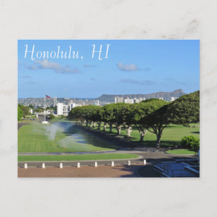Punchbowl för Honolulu Hawaii diamanthuvud krater Vykort