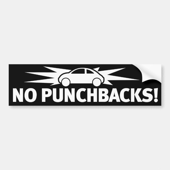 Punchbuggy vit - ingen Punchbacks! Bildekal (Framsidan)