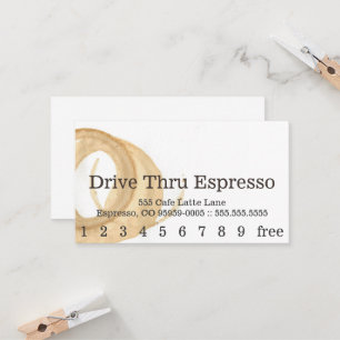 Punchcard för fläck för kaffe för lojalitetskort