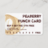 Punchcard för kaffefläckdrink
