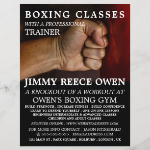 Punchingbag, Boxningsklass Annons Flyer