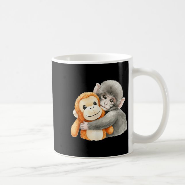 Punchkung apan som håller knuff vän meme kaffemugg (Höger)