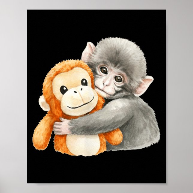 Punchkung apan som håller knuff vän meme poster (Framsidan)