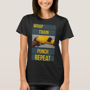 Punchy Grafik Wrap Train Punch Upprepa, Boxning Ki T Shirt