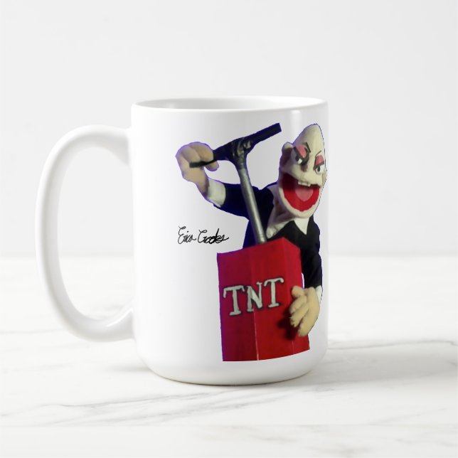 punckdocka med TNT-plockepinn Kaffemugg (Vänster)