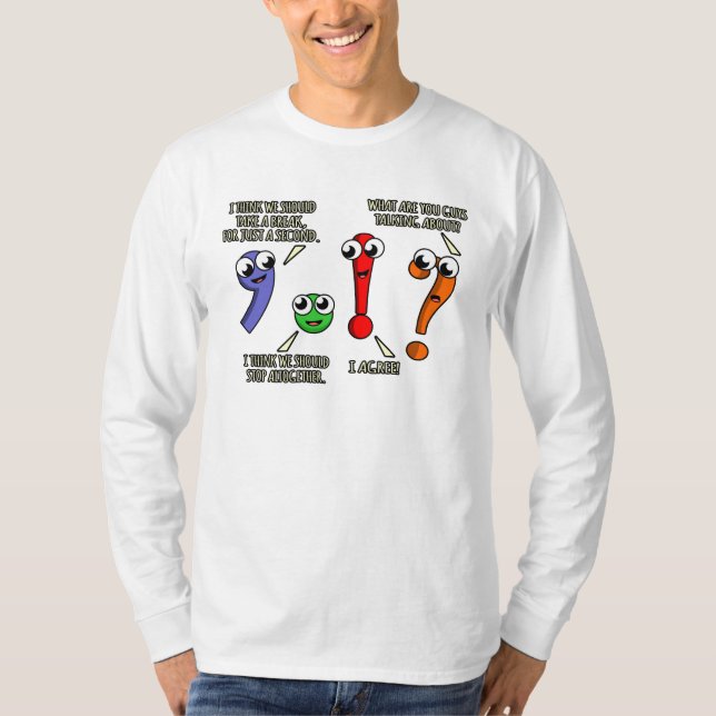 Punctuation Marks English Language Teacher Student T Shirt (Framsida)