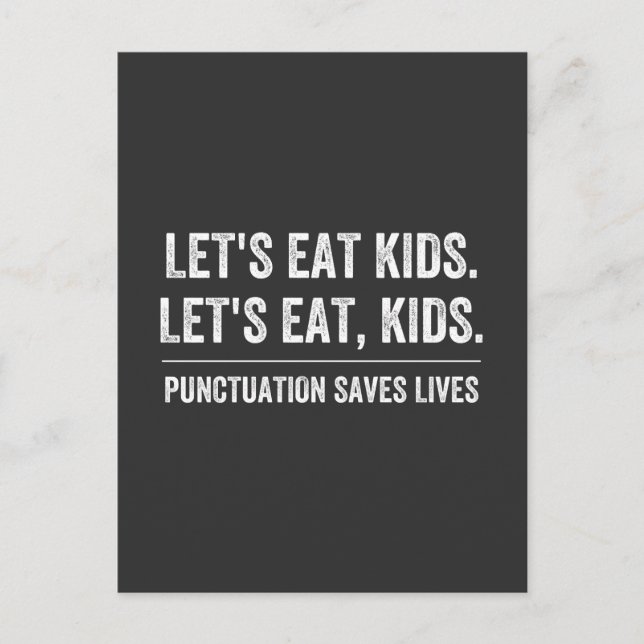Punctuation Saves Lives Vykort (Framsida)