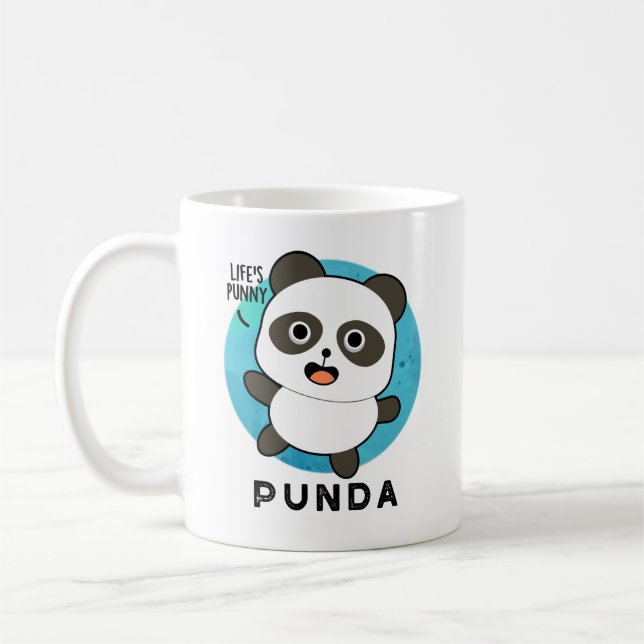 Punda Funny Animal Panda Pun Kaffemugg (Vänster)