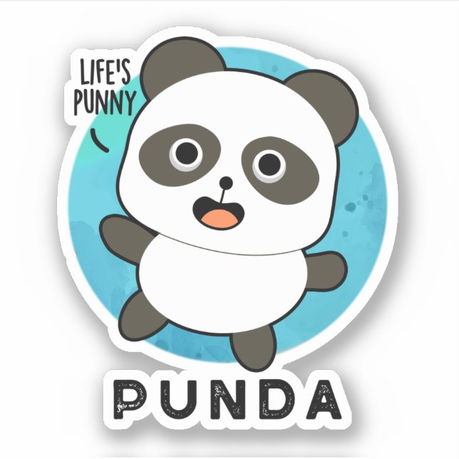 Punda Funny Animal Panda Pun Klistermärken (Framsida)