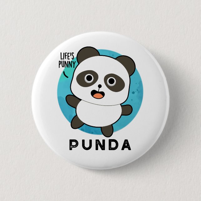 Punda Funny Animal Panda Pun Knapp (Framsida)