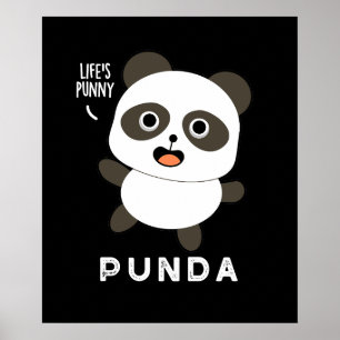 Punda Funny Animal Panda Pun Mörk BG Poster