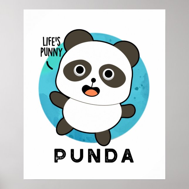 Punda Funny Animal Panda Pun Poster (Framsidan)