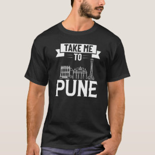 Pune India City Skyline Karta Travel T Shirt