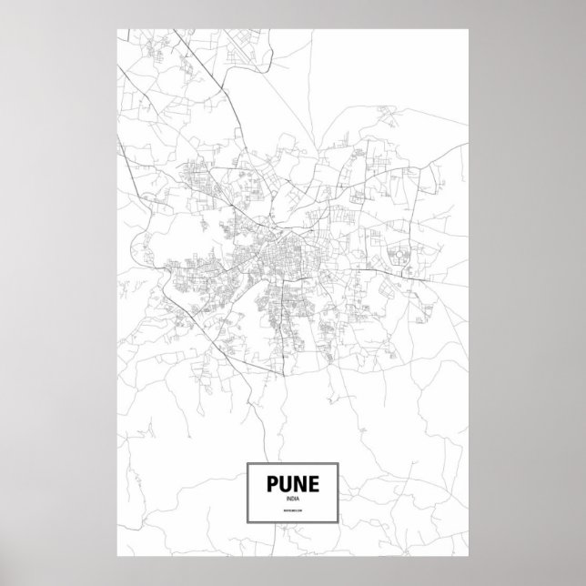 Pune, Indien (svart på vit) Poster (Framsidan)