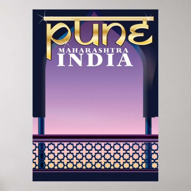 Pune, Maharashtra Indien semesterplanscher Poster (Framsidan)