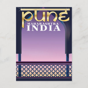 Pune, Maharashtra Indien semesterplanscher Vykort