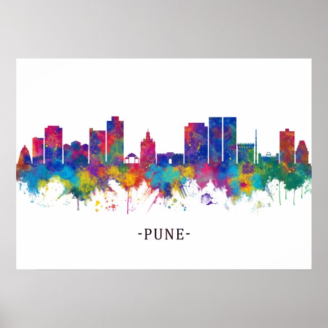 Pune Maharashtra Skyline Poster (Framsidan)