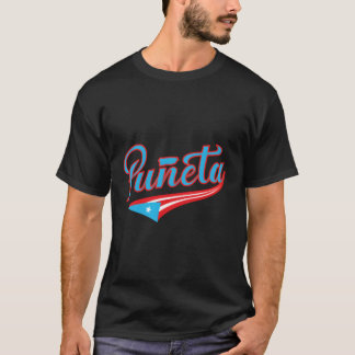 Puneta Bandera Puerto Rico Flagga Hand Lettering T Shirt