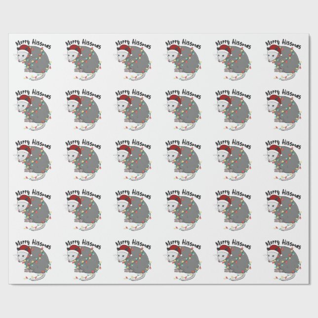 Pungdjur Äter Sopträdisljus Glad Hissmass Presentpapper (Platt)