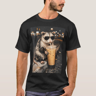 Pungdjur Dricker Iced Coffee Roligt Djur T Shirt