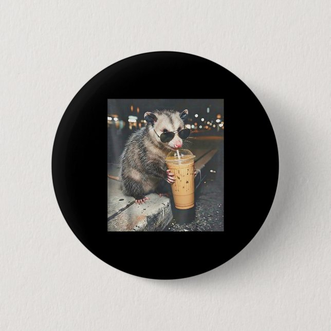 Pungdjur dricker iskaffe rolig djur meme knapp (Framsida)