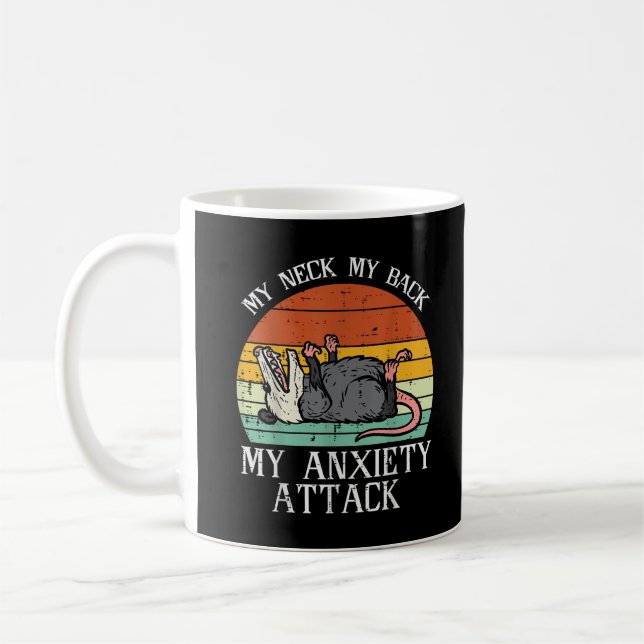 Pungdjur Min Nacke Tillbaka Ångest Attack Pungdjur Kaffemugg (Vänster)