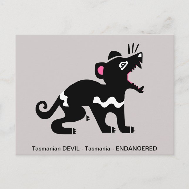 Pungdjur - Tasmanisk DJÄVUL - Aussie Wildlife Vykort (Framsida)