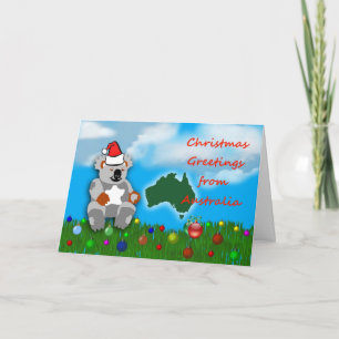 Pungdjurs- australiensisk jul för julkoala helgkort