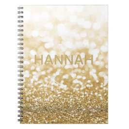 Punglande Guld Glitter Personnalized Anteckningsbok